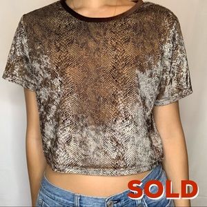 VINTAGE VELVET SNAKESKIN CROP